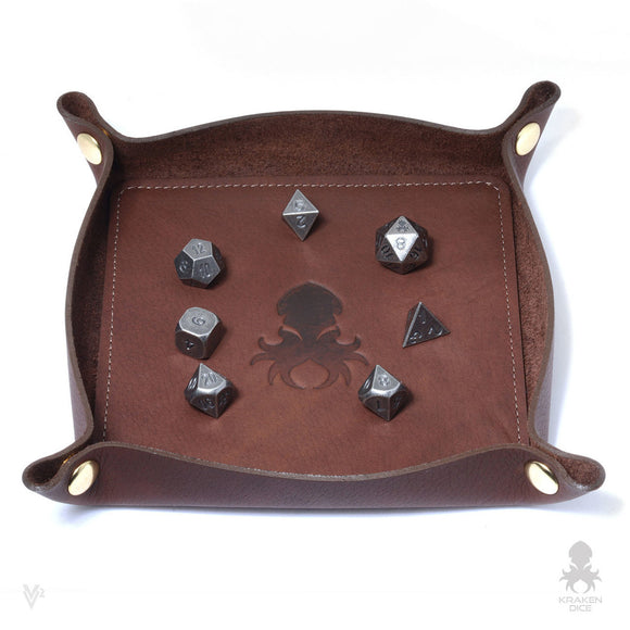 Kraken Dice Leather Dice Tray - Bards & Cards