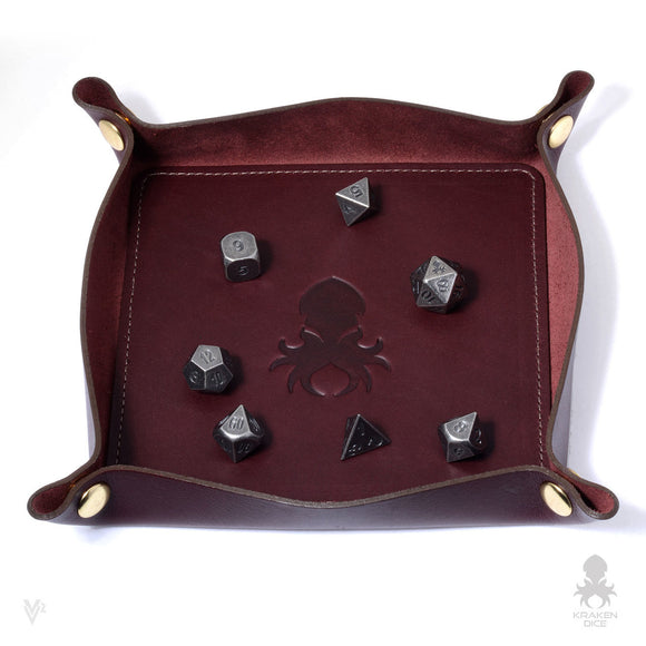 Kraken Dice Leather Dice Tray - Bards & Cards