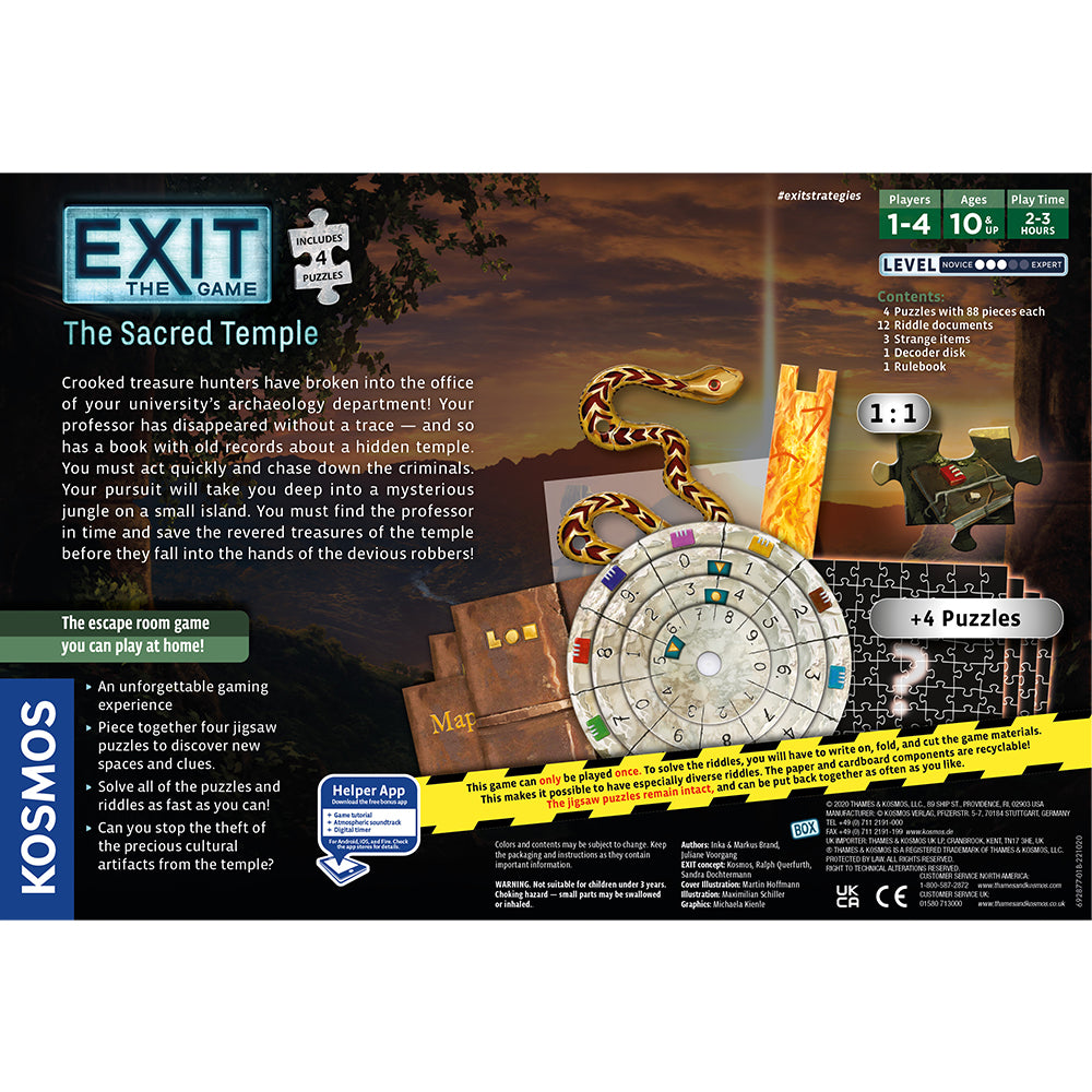 EXIT: The Sacred Temple (with Jigsaw Puzzles) - Bards & Cards