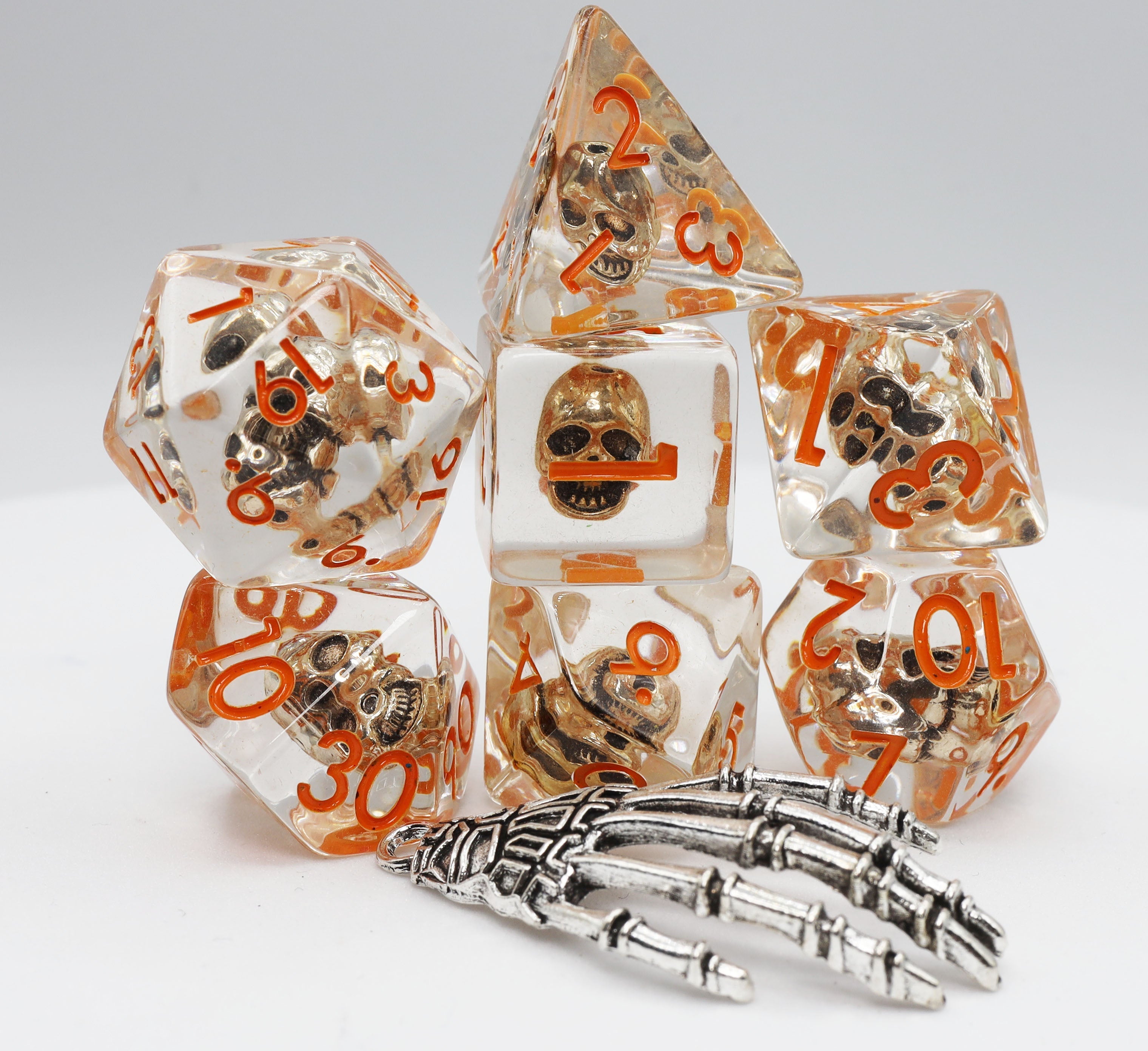 Laughing Skull RPG Dice Set - Bards & Cards