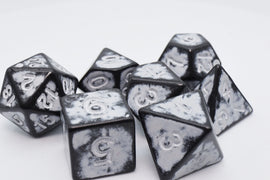 Timeworn White RPG Dice Set - Bards & Cards