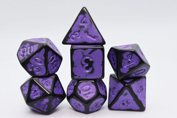 Timeworn Purple RPG Dice Set - Bards & Cards