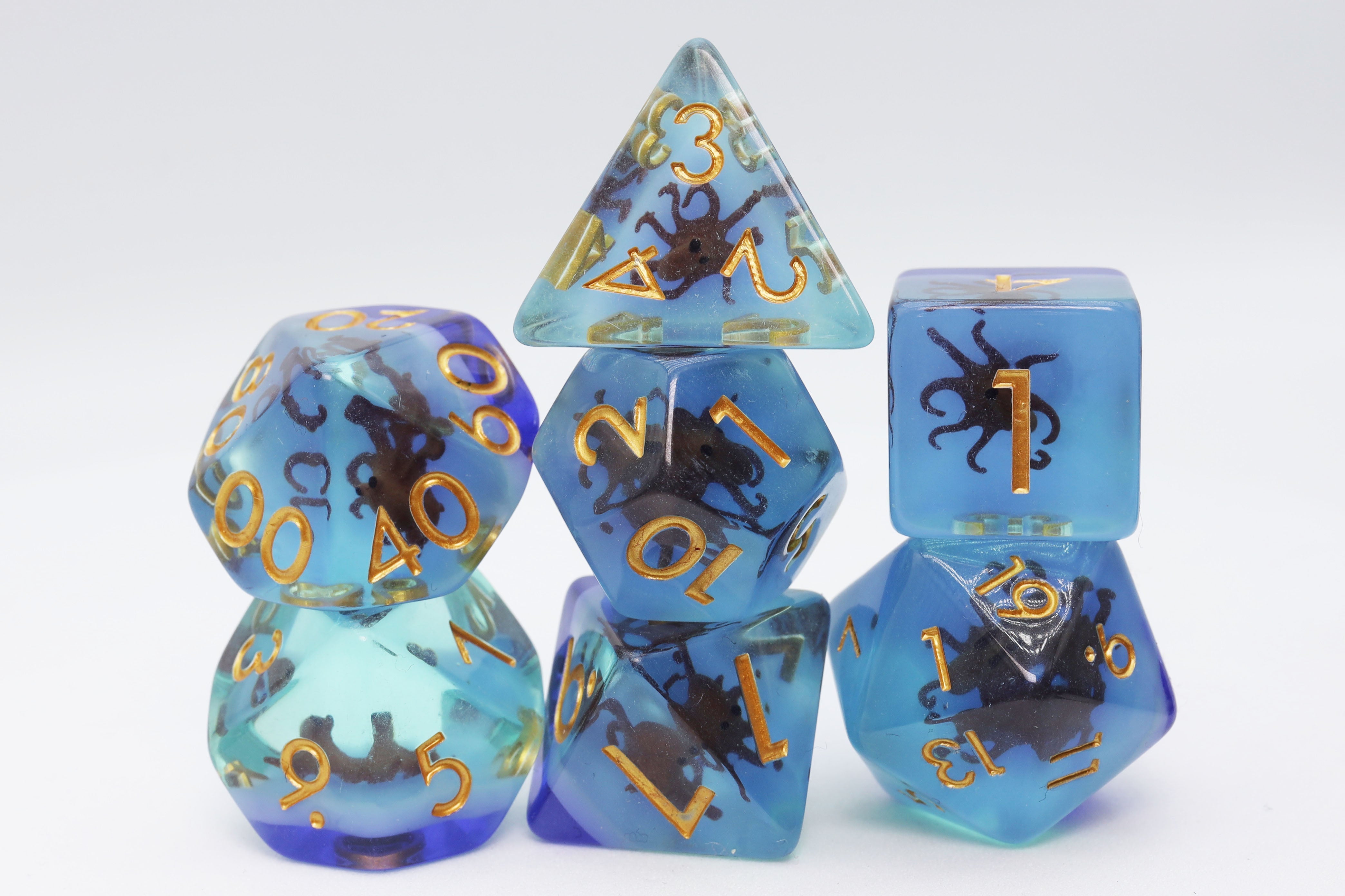 Coffee Octopus RPG Dice Set - Bards & Cards