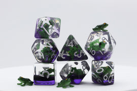 Green Poison Frog RPG Dice Set - Bards & Cards