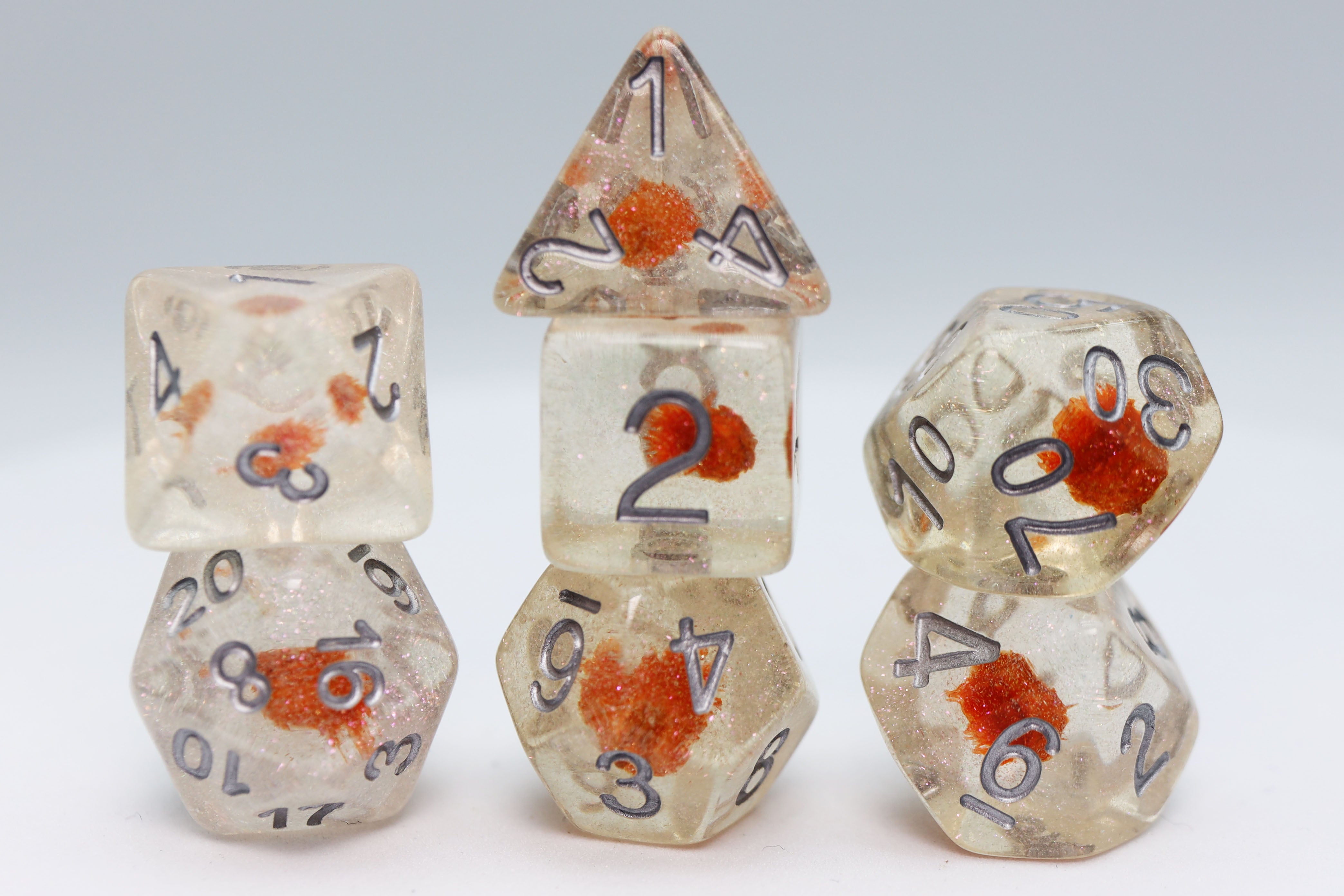 Frost-Covered Flowers RPG Dice Set - Bards & Cards