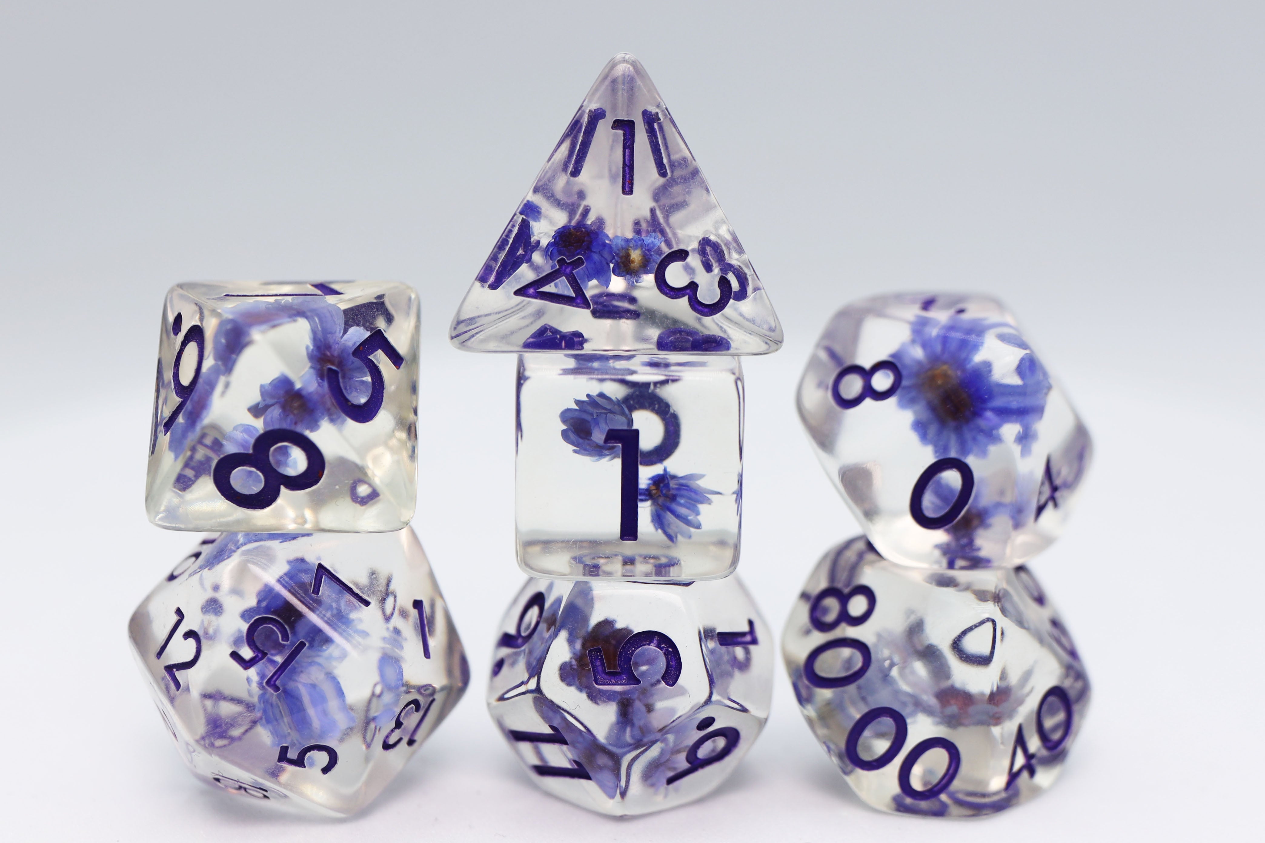 Violets Are Blue RPG Dice Set - Bards & Cards