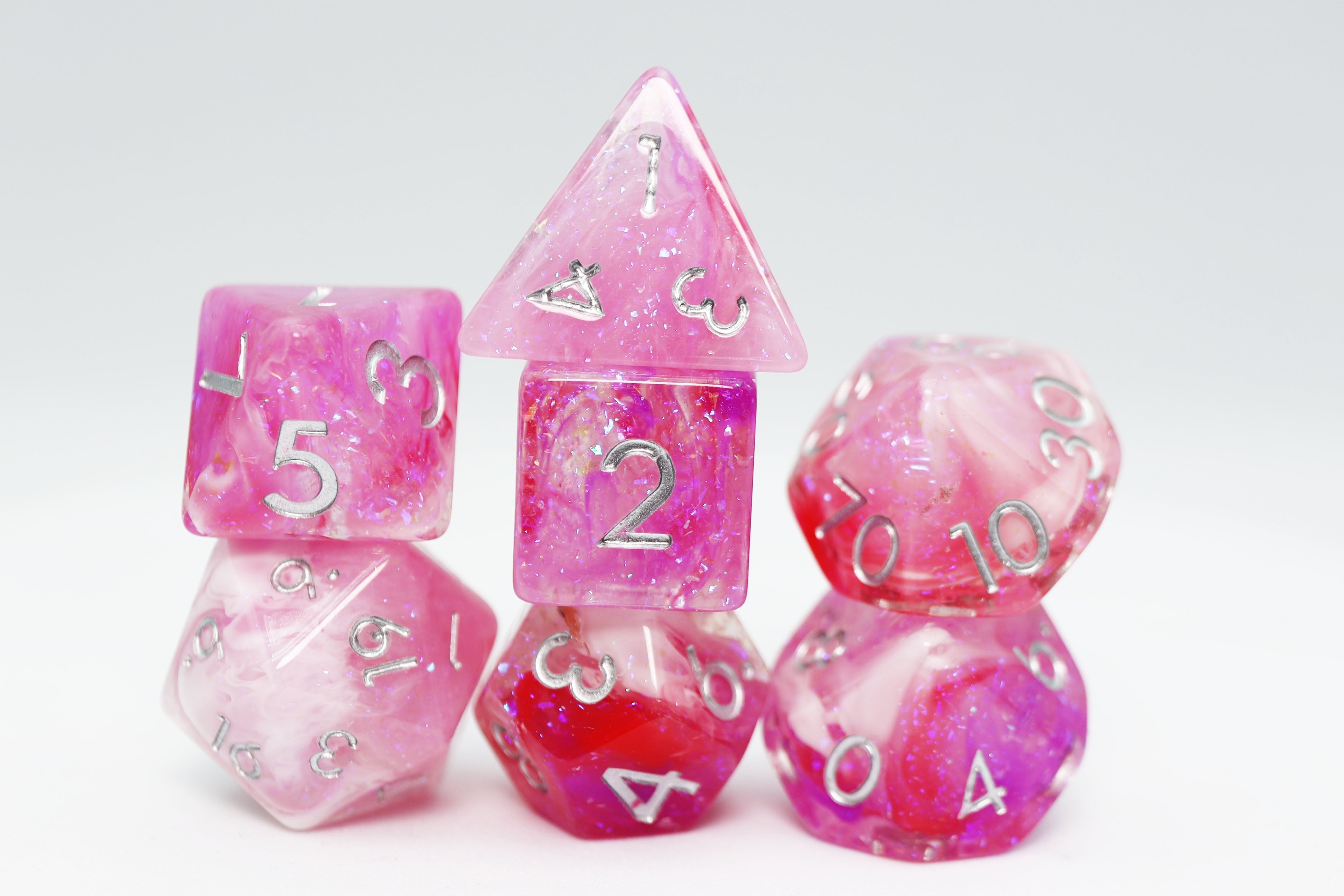 Flushed Frost RPG Dice Set - Bards & Cards