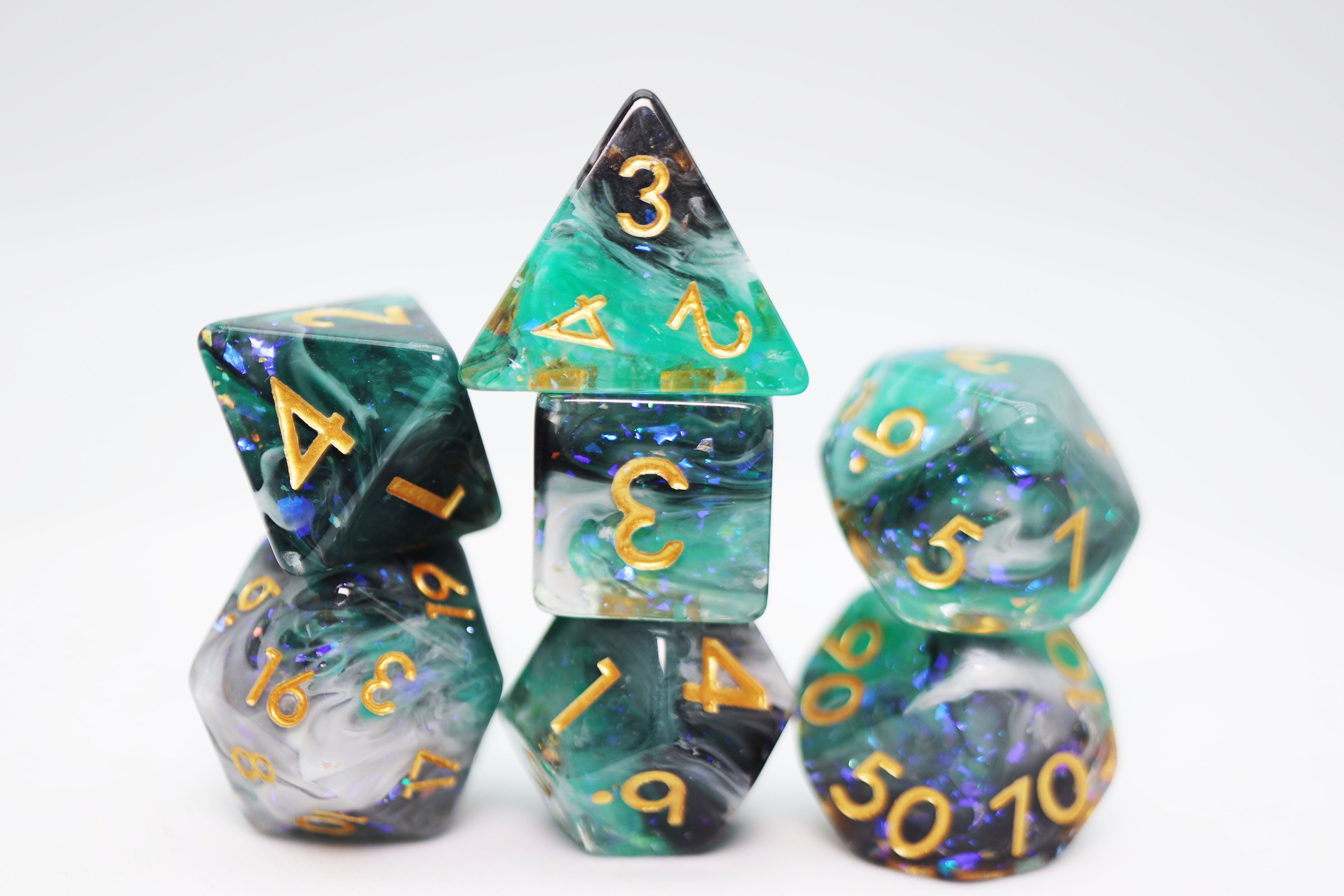 Forest Fog RPG Dice Set - Bards & Cards