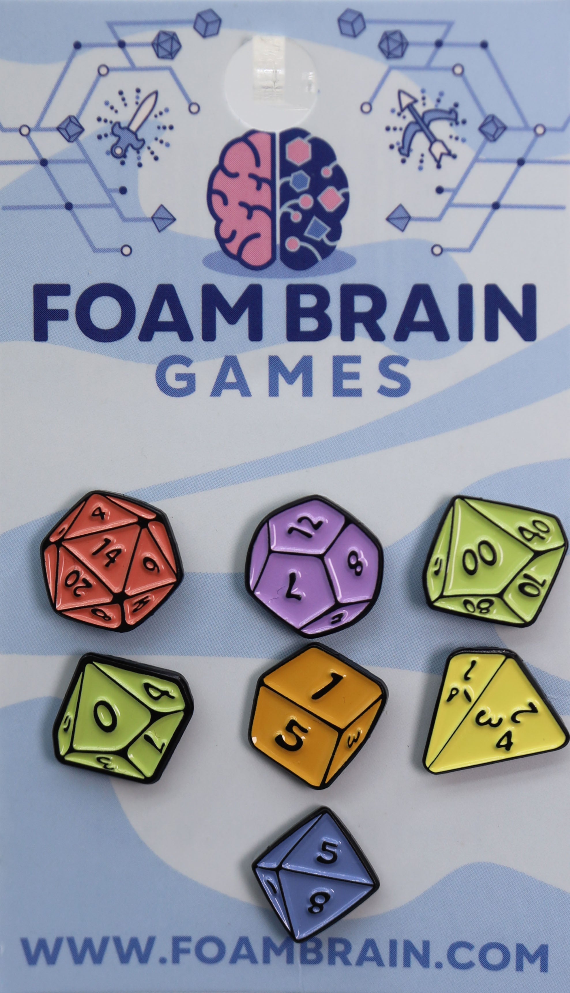 Foam Brain Games - Mini Pins: Dice Set - Bards & Cards
