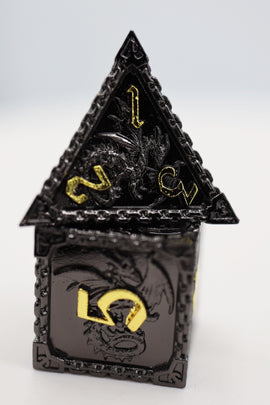 Chained Dragon: Night - Metal RPG Dice Set - Bards & Cards