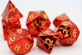 Ruby Quarry - Metal RPG Dice Set - Bards & Cards