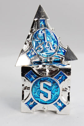 Quiver of Arrows: Azure Lightning Arrow - Metal RPG Dice Set - Bards & Cards