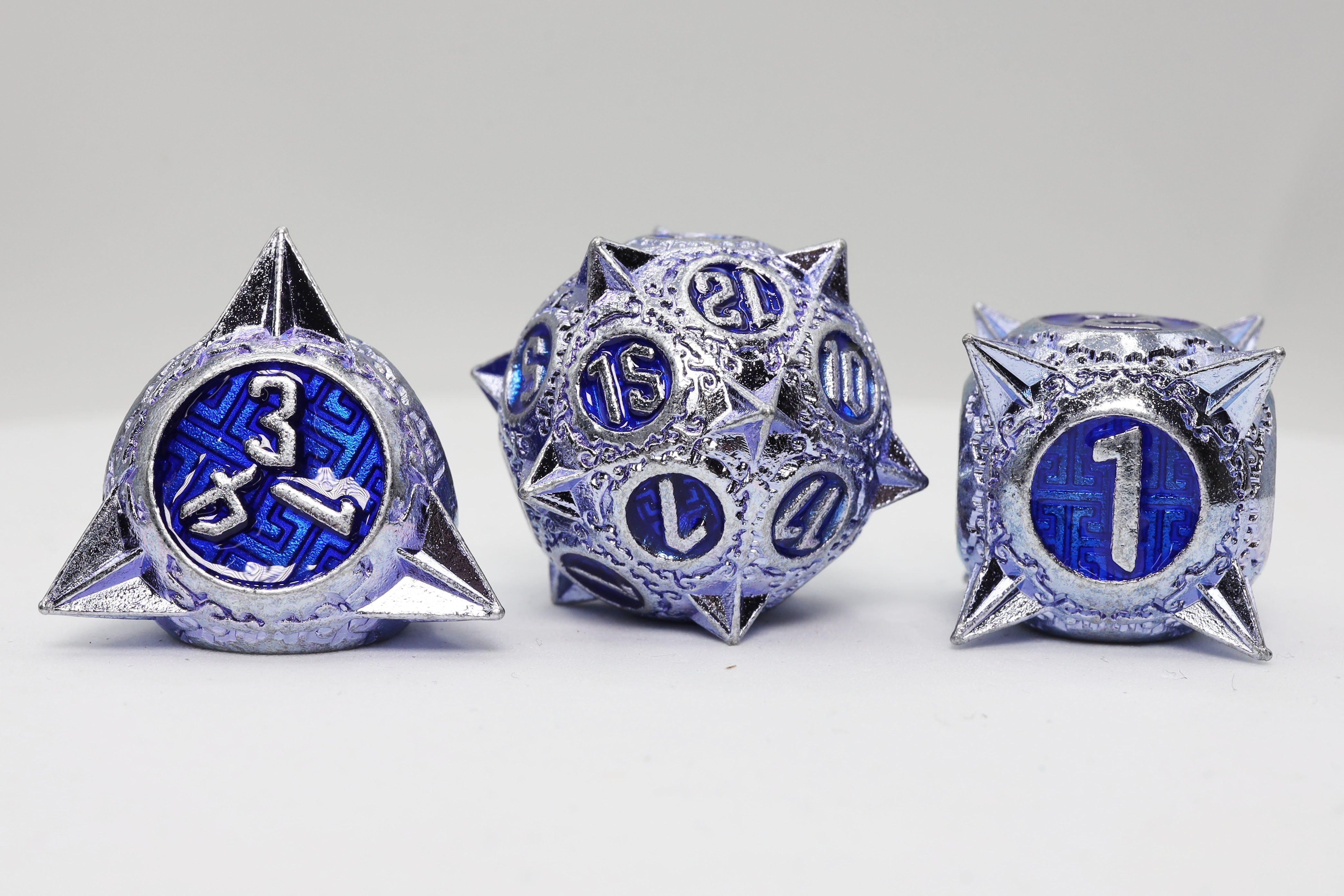 Meteor Storm: Peculiar Purple - Metal RPG Dice Set - Bards & Cards