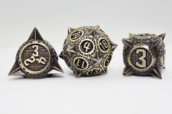 Meteor Storm: Bronze Asteroid - Metal RPG Dice Set - Bards & Cards