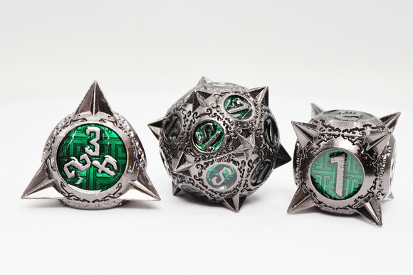 Meteor Storm: Hunter's Moon - Metal RPG Dice Set - Bards & Cards