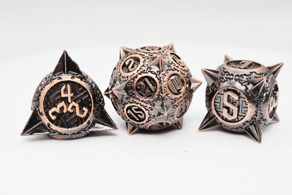 Meteor Storm: Copper Asteroid - Metal RPG Dice Set - Bards & Cards