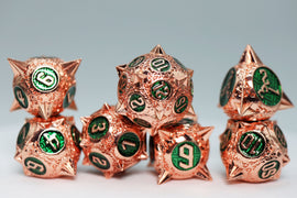 Meteor Storm: Emerald Storm - Metal RPG Dice Set - Bards & Cards