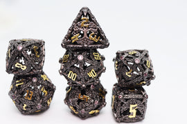 Trees of Virtue: Tree of Vigilance - Hollow Metal RPG Dice Set - Bards & Cards