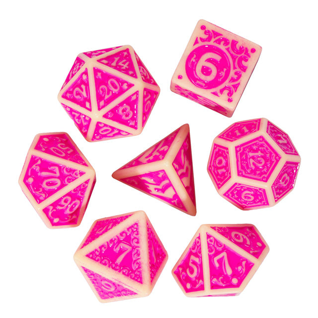 Fuscia Depths RPG Dice Set - Bards & Cards