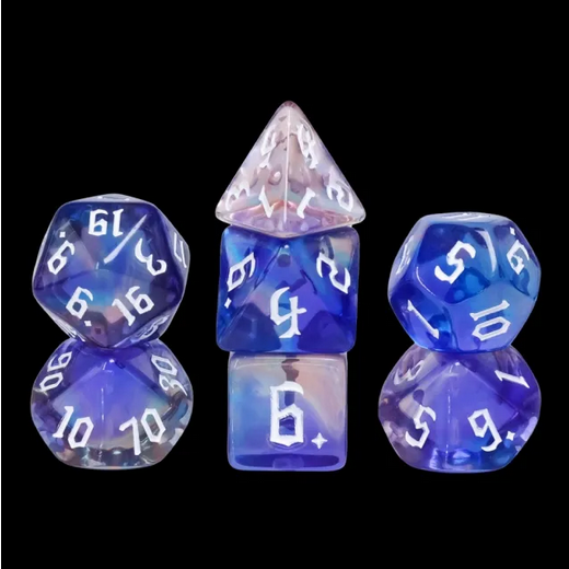 Glimmer Night RPG Dice Set - Bards & Cards