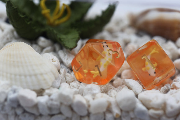 Golden Koi Fish RPG Dice Set - Bards & Cards