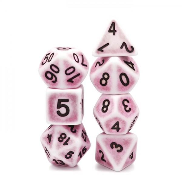 Pink Ancient RPG Dice Set - Bards & Cards