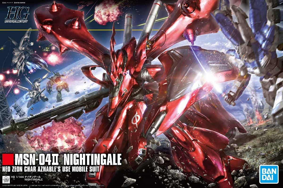 Bandai Hobby - HGUC 1/144 MSN-04II Nightingale, Char's Counterattack - Bards & Cards