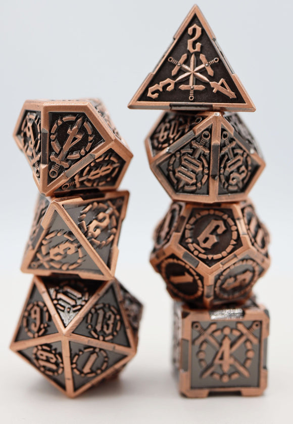 Crossed Swords: King Arthur's Sword - Metal RPG Dice Set - Bards & Cards