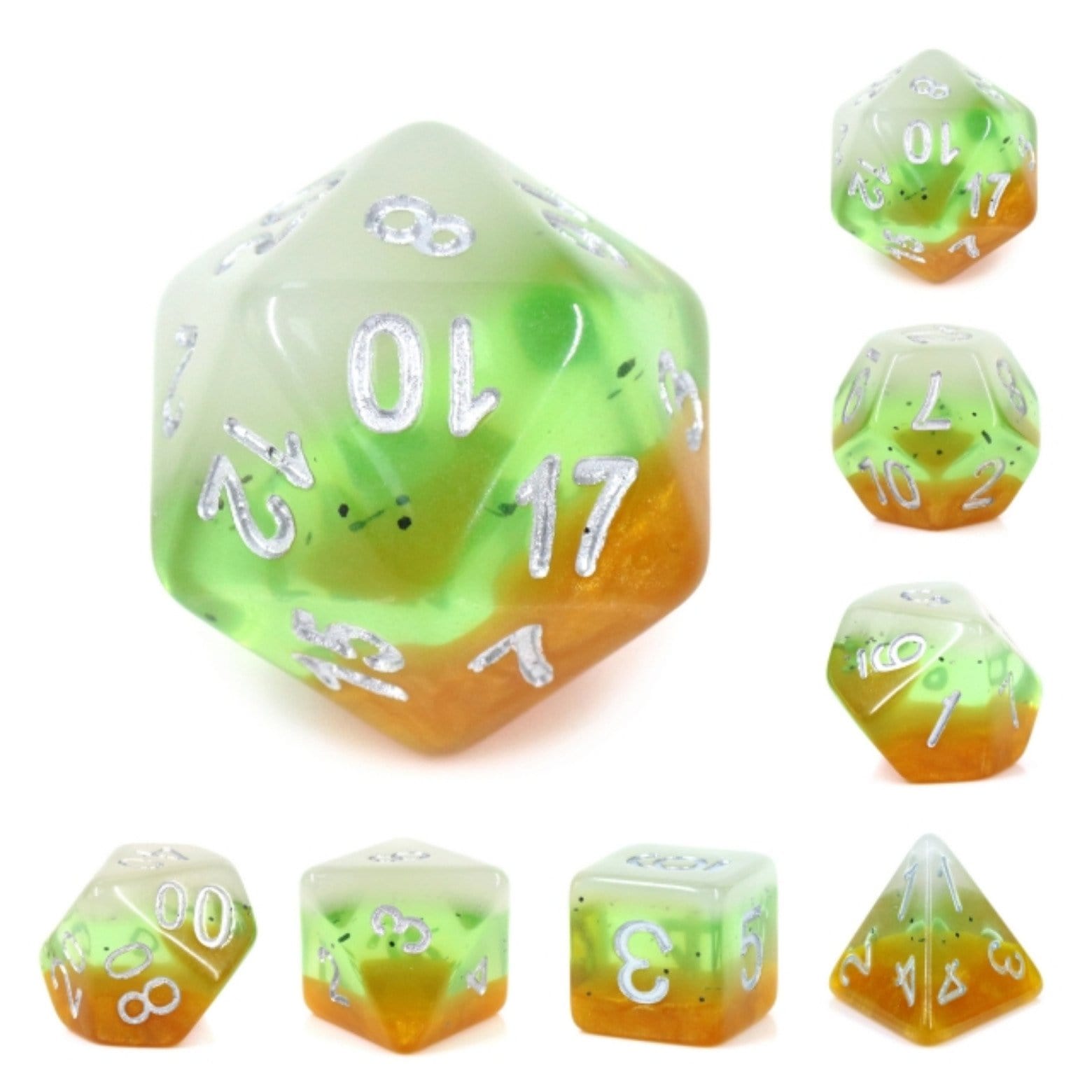 Kiwi Fruit RPG Dice Set - Bards & Cards