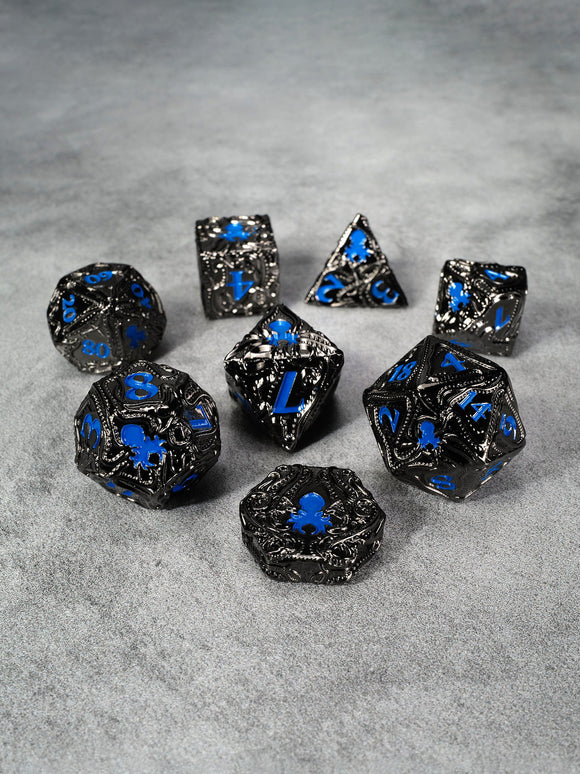 Kraken's Reach 8 pc TTRPG Dice Set - Bards & Cards