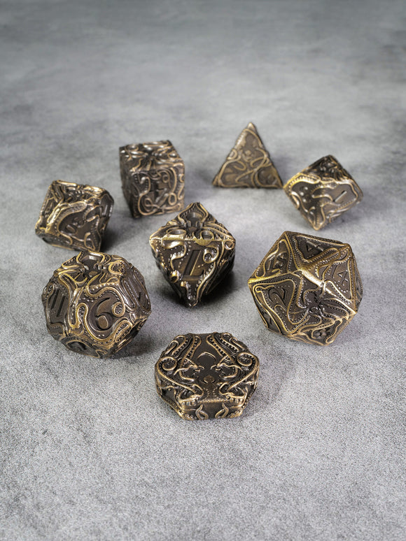 Kraken's Reach 8 pc TTRPG Dice Set - Bards & Cards