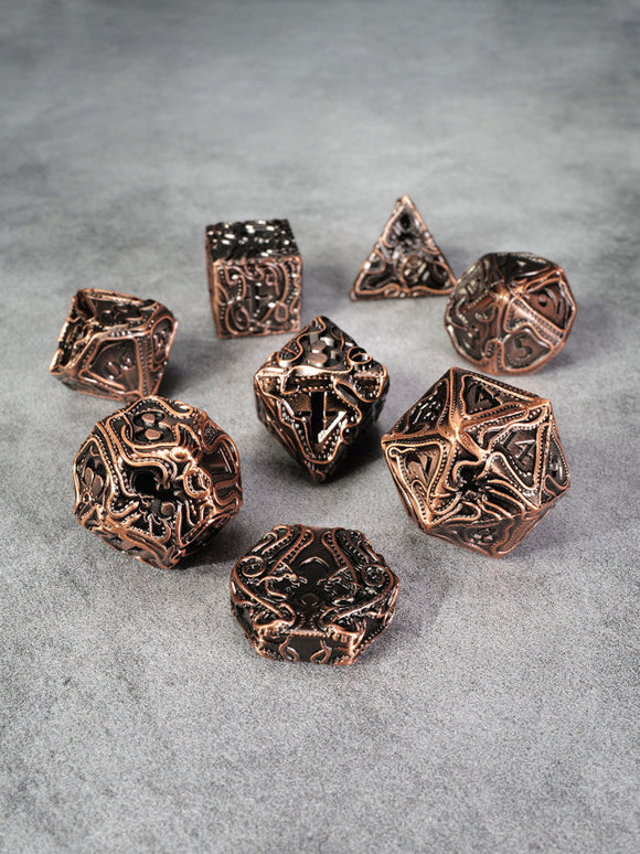 Kraken's Reach 8 pc TTRPG Dice Set - Bards & Cards
