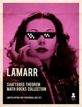 Kraken Dice - Lamarr: Shattered Theorem 14 pc Limited Edition Polyhedral Dice Set - Bards & Cards