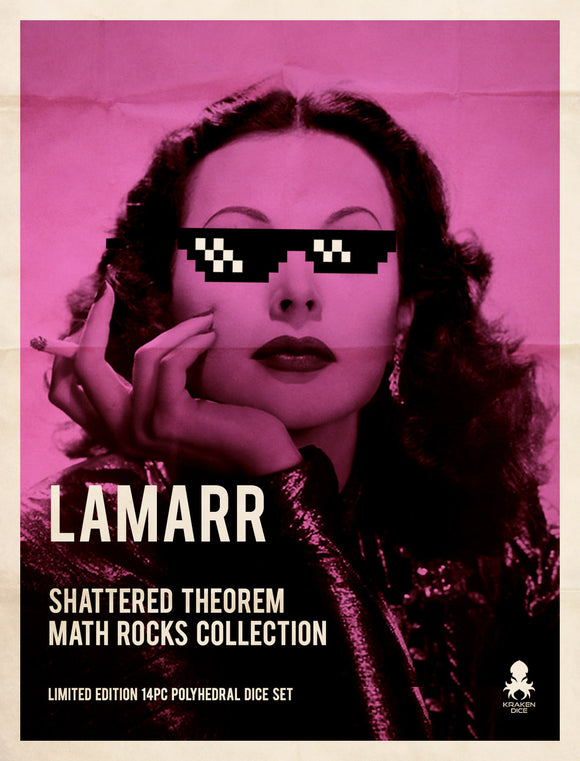 Kraken Dice - Lamarr: Shattered Theorem 14 pc Limited Edition Polyhedral Dice Set - Bards & Cards