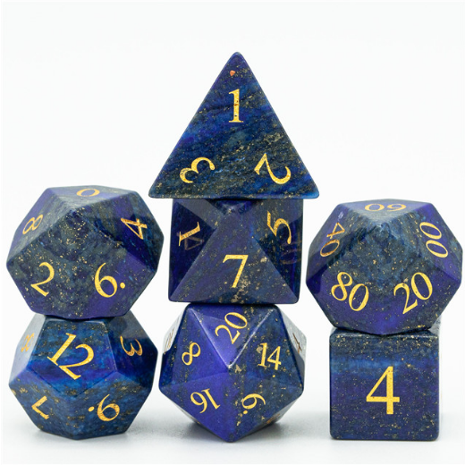 Foam Brain Games - Lapis Lazuli - Gemstone Engraved with Gold - Bards & Cards