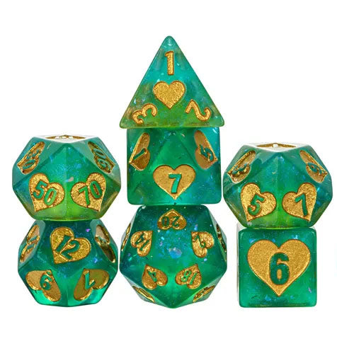 Lovely Stash RPG Dice Set - Bards & Cards