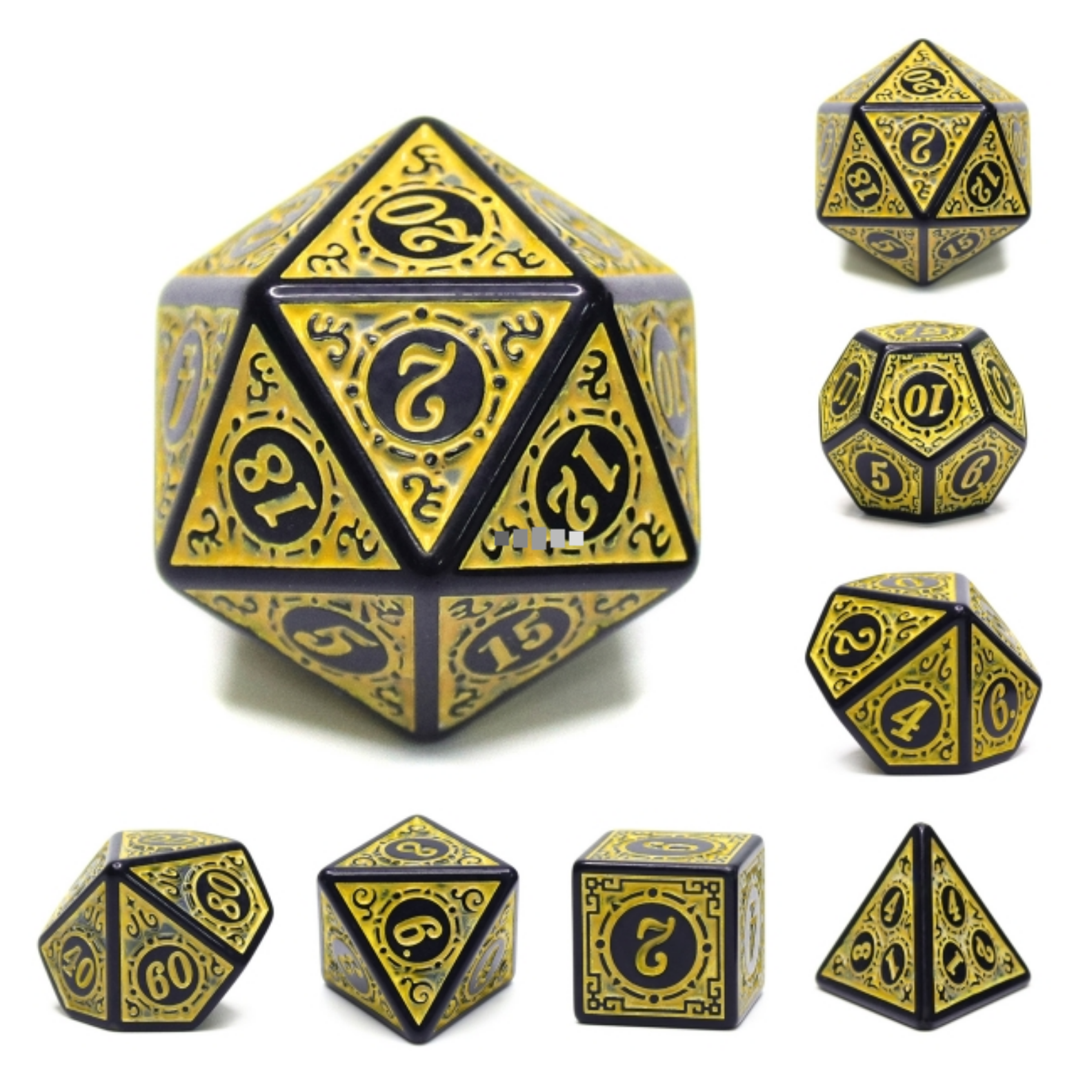 Magic Flame - Yellow RPG Dice Set - Bards & Cards