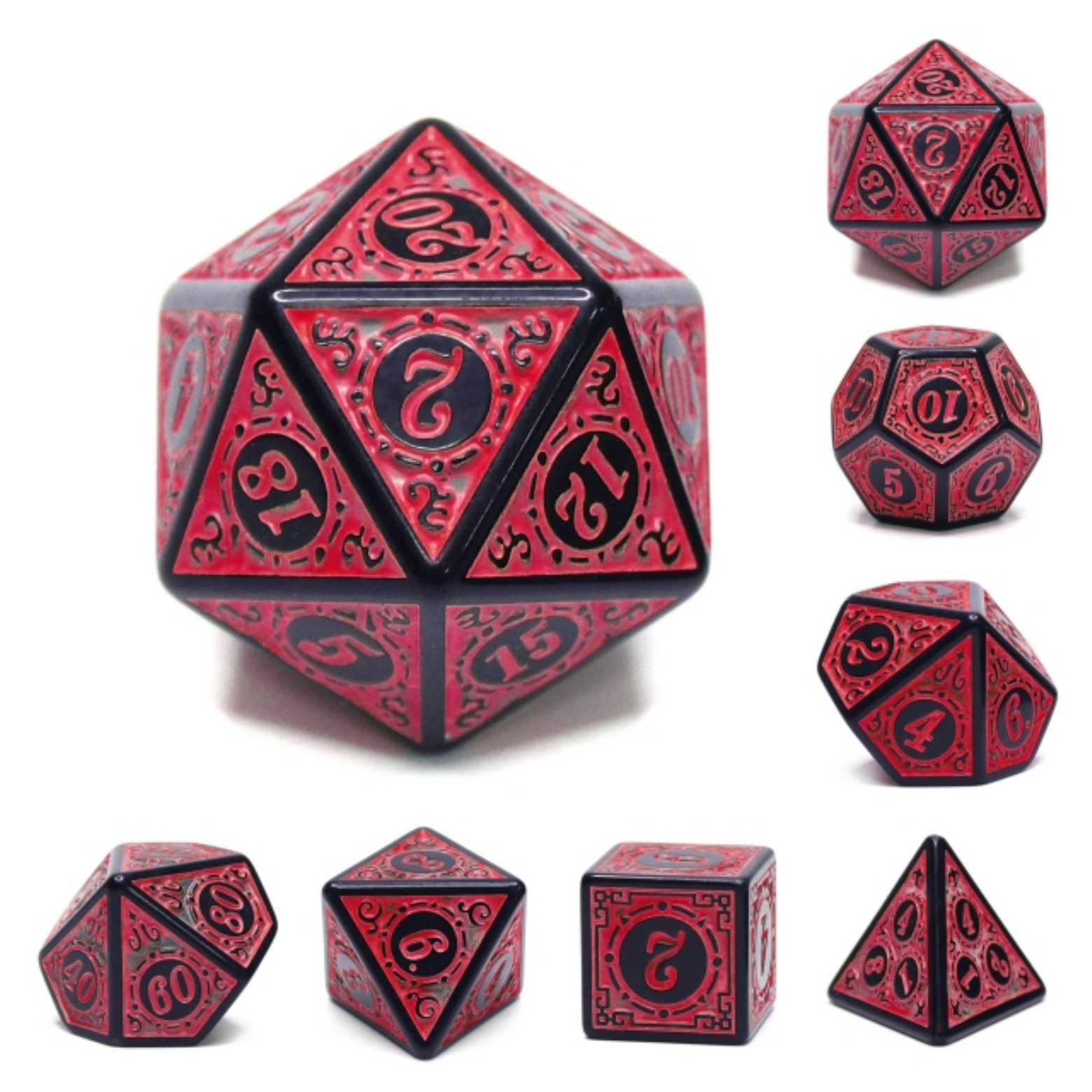 Magic Flame - Red RPG Dice Set - Bards & Cards