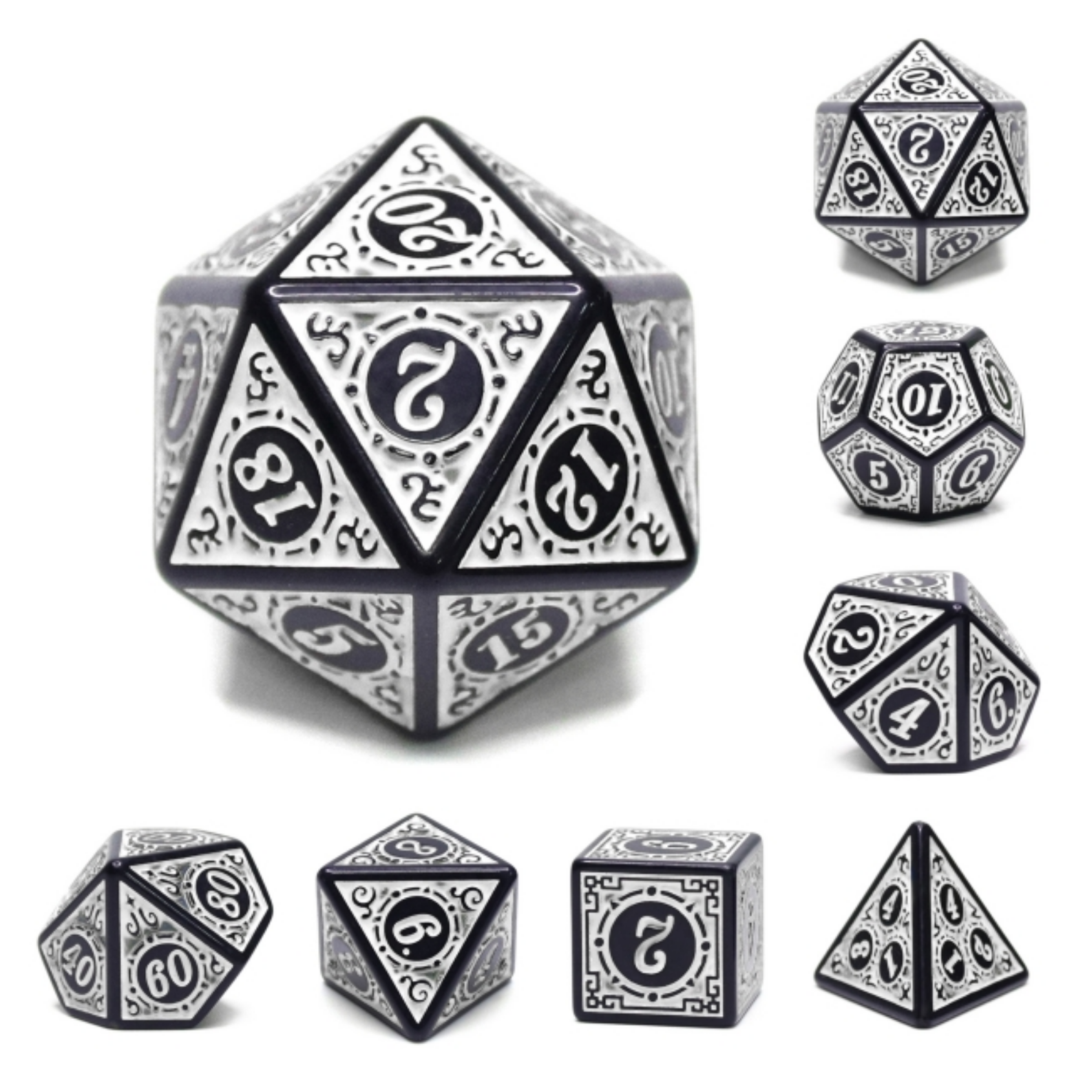 Magic Flame - White RPG Dice Set - Bards & Cards