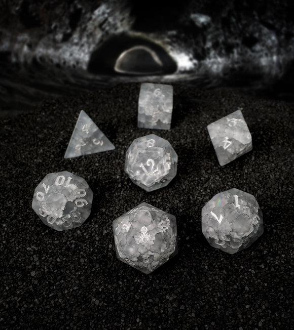 Kraken Dice Cracked Glass 7pc Dice Set - Bards & Cards