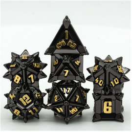 Warrior's Flail: Medieval - Metal RPG Dice Set - Bards & Cards