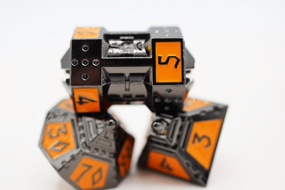 Dice 51: Moonlit Mars - Metal RPG Dice Set - Bards & Cards