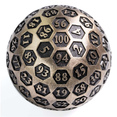 45mm Metal D100 - Inscribed Bronze - Bards & Cards