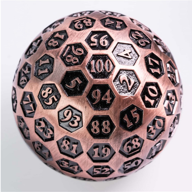 45mm Metal D100 - Inscribed Copper - Bards & Cards