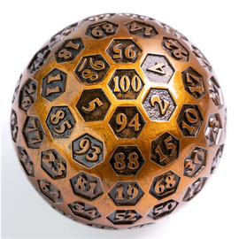 45mm Metal D100 - Inscribed Gold - Bards & Cards