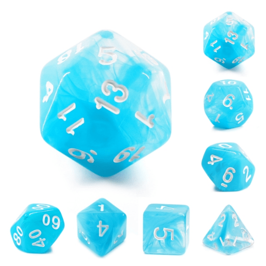 Ocean Swirl RPG Dice Set - Bards & Cards