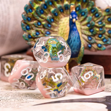 Peacock RPG Dice Set - Bards & Cards