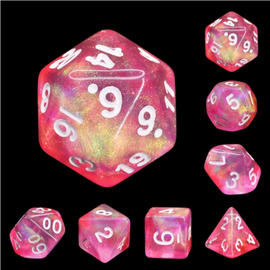 Pink Bunny RPG Dice Set - Bards & Cards