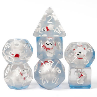 Polar Bear RPG Dice Set - Bards & Cards