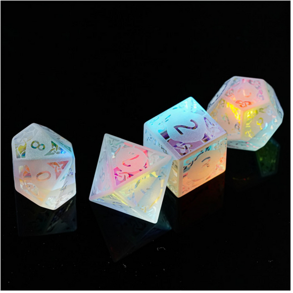 Foam Brain Games - Rainbow Crystal and Flourish - Gemstone Engraved - Bards & Cards